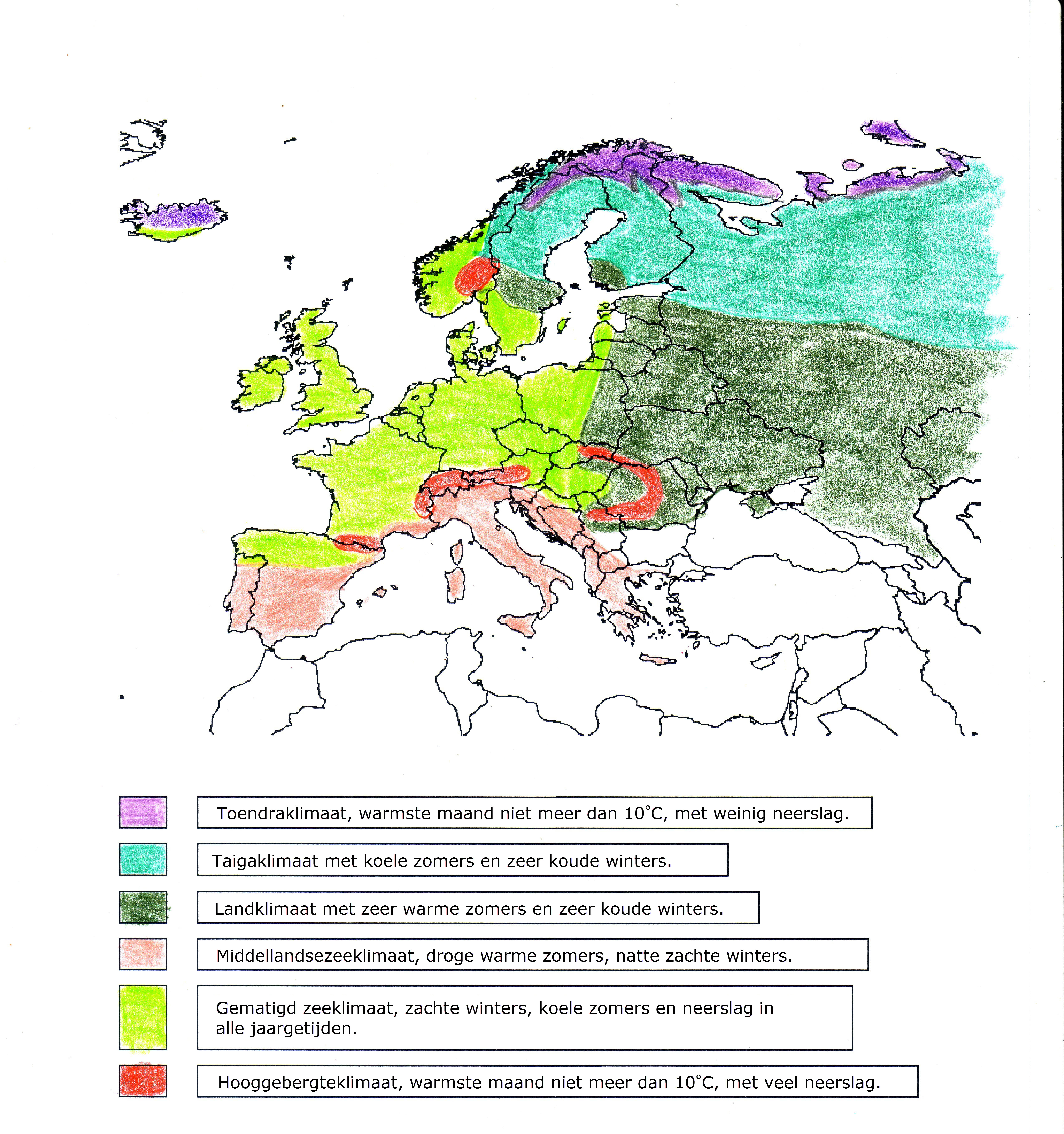 Klimaten van Europa, image size:5104x5440